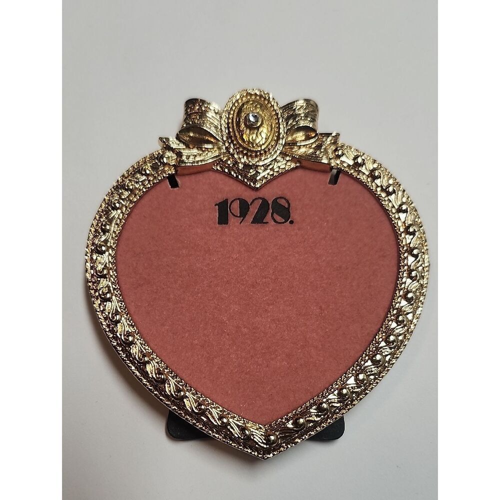 1928 Gold-Tone Heart Picture Frame